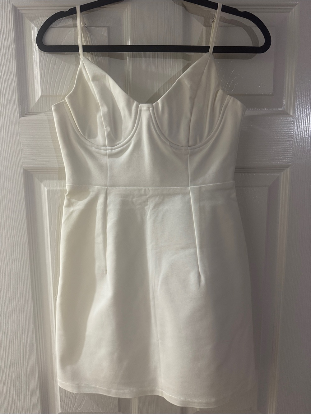 Princess Polly White Spaghetti Strap Mini Dress